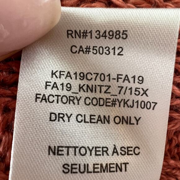 For Love & Lemons Knit Colorblock Blush Pink Tan V Neck Cardigan Pocket S Small - Picture 7 of 7